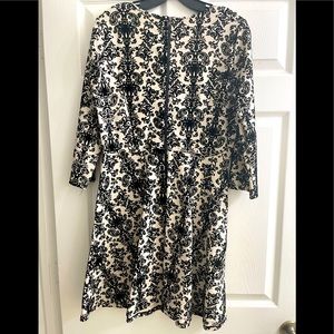 Damask Long Sleeve Dress Zipper Back M Skies Are Blue